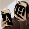 Exquisite letters' P H ' For iPhone Air 16E 15 PRO 14 13 Plus 12 mini 11 17 Pro Max XR 16 17ProMax 17Pro Golden glass phone case
