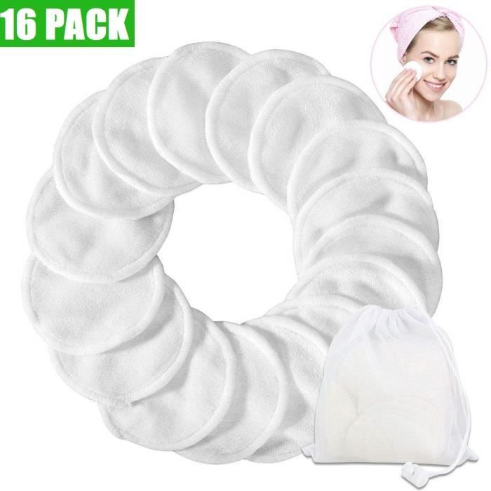 Lingette Démaquillante - Ourworld - Coton Réutilisable - Bio - Tampons En Bambou - Sac À Lessive