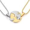 Couple Heart Necklace Cute Cartoon Cat Pendant Necklace Simple Color Black Animal Necklace Jewelry Gift For Girl Boys
