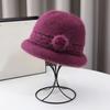New Autumn and Winter Old Men's Hat for Women Knitted Versatile Warm Korean Version Rabbit Hair Thickened Fashionable Wool Pot Hat Grandma Style