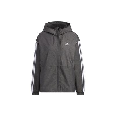 Veste à capuche à manches longues avec imprimé logo décontracté ample pour femme Gris IK9881