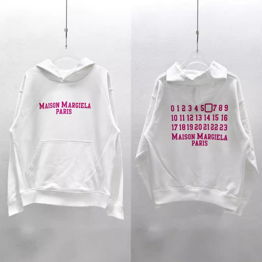 Autumn/Winter Cotton Terry Casual Hooded Sweatshirt - MM6 Minimalist Hoodie