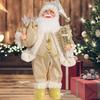 12" Santa Claus Figurine Christmas Standing Santa Claus Doll with Gifts for Holiday Home Office Table Decoration
