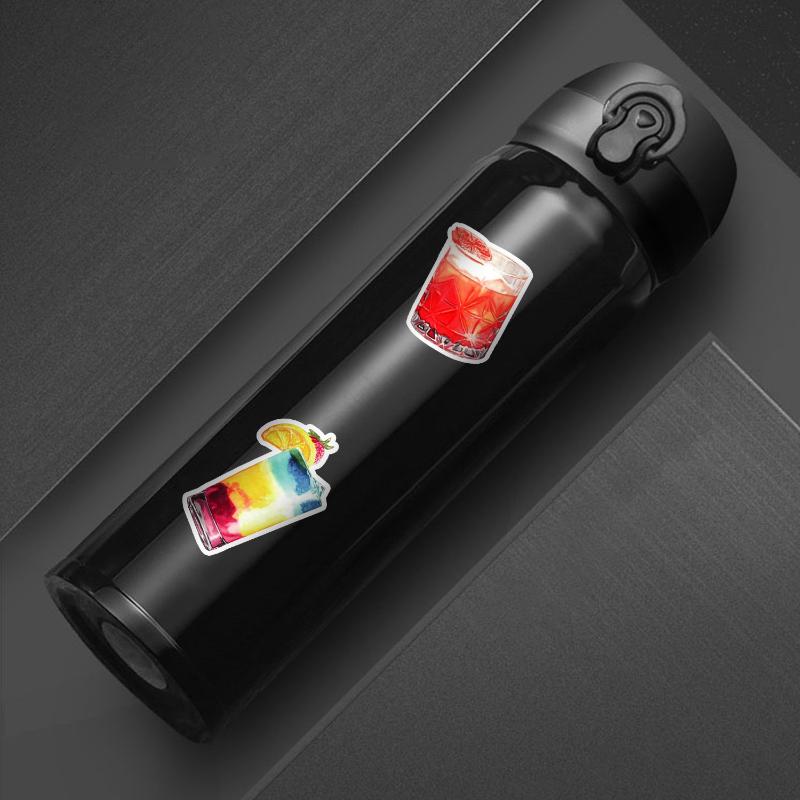 10/25/50pcs Cocktail Drink Graffiti Stickers Wine for DIY Travel Luggage Water Bottle Phone Laptop Guitar Scrapbook Car Decal