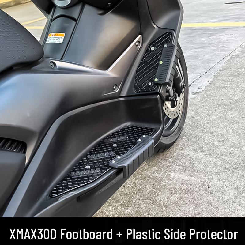 Алюминиевые нескользящие подножки Yamaha XMAX300 с пластиковыми боковыми защитниками