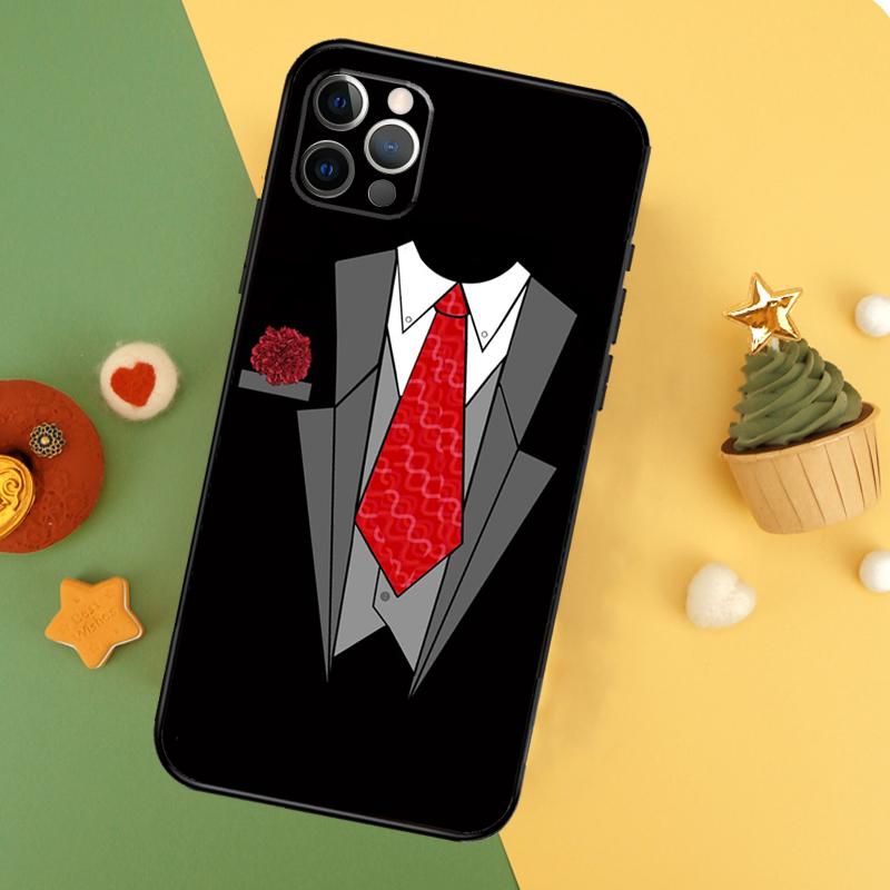 Suit and Tie Phone Case For iPhone 17 16 16E 15 14 12 11 13 Pro Max 12 13 Mini 17Air Shockproof Cover
