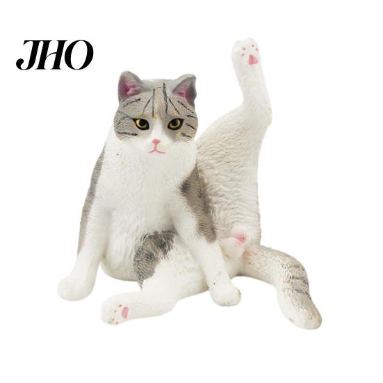 Car Decoration Simulation Cat Figurine PVC Solid Kitten Model Realistic Miniature Animal Figure Cute Desktop Ornament Home Cat-themed Cake Toppers