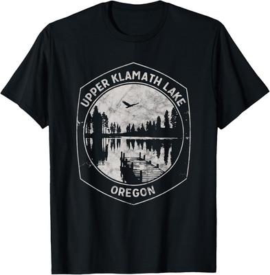 Vintage Tričko s motivem Horního Klamathského jezera, Oregon, outdoorová dovolená