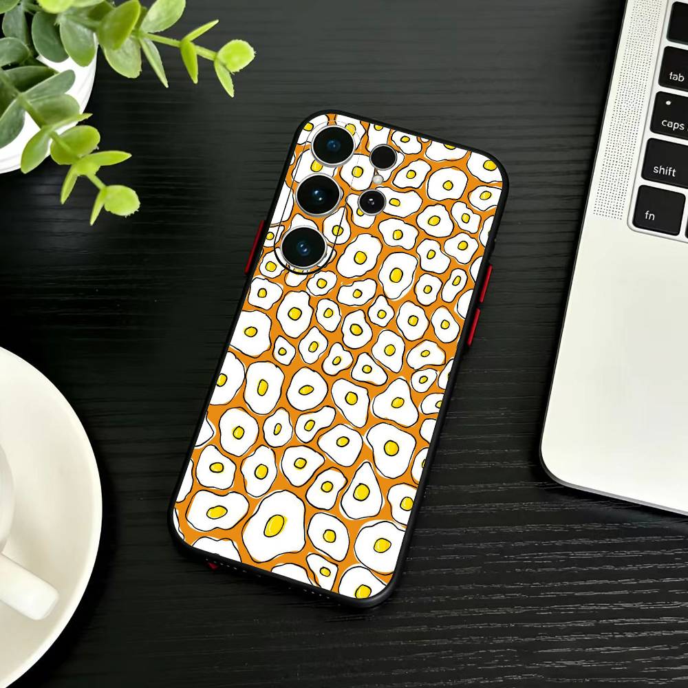 Fried Egg-ins Phone Case For Samsung S26,S25,S24,S23,S22,S21,S20,Plus,Fe,Lite,Others Black Cover