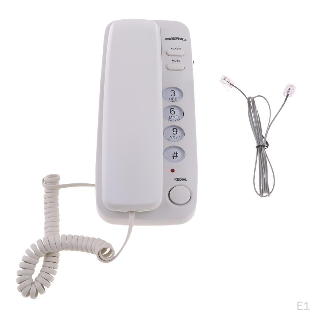 Mini Corded Wall Telephone Desktop Desk Table Phone