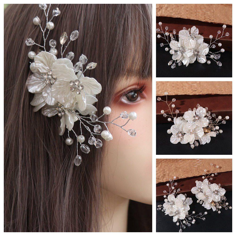 White Bridal Headwear Handmade Wedding Hairpin Exquisite Bride Headdress  Hair Jewelry