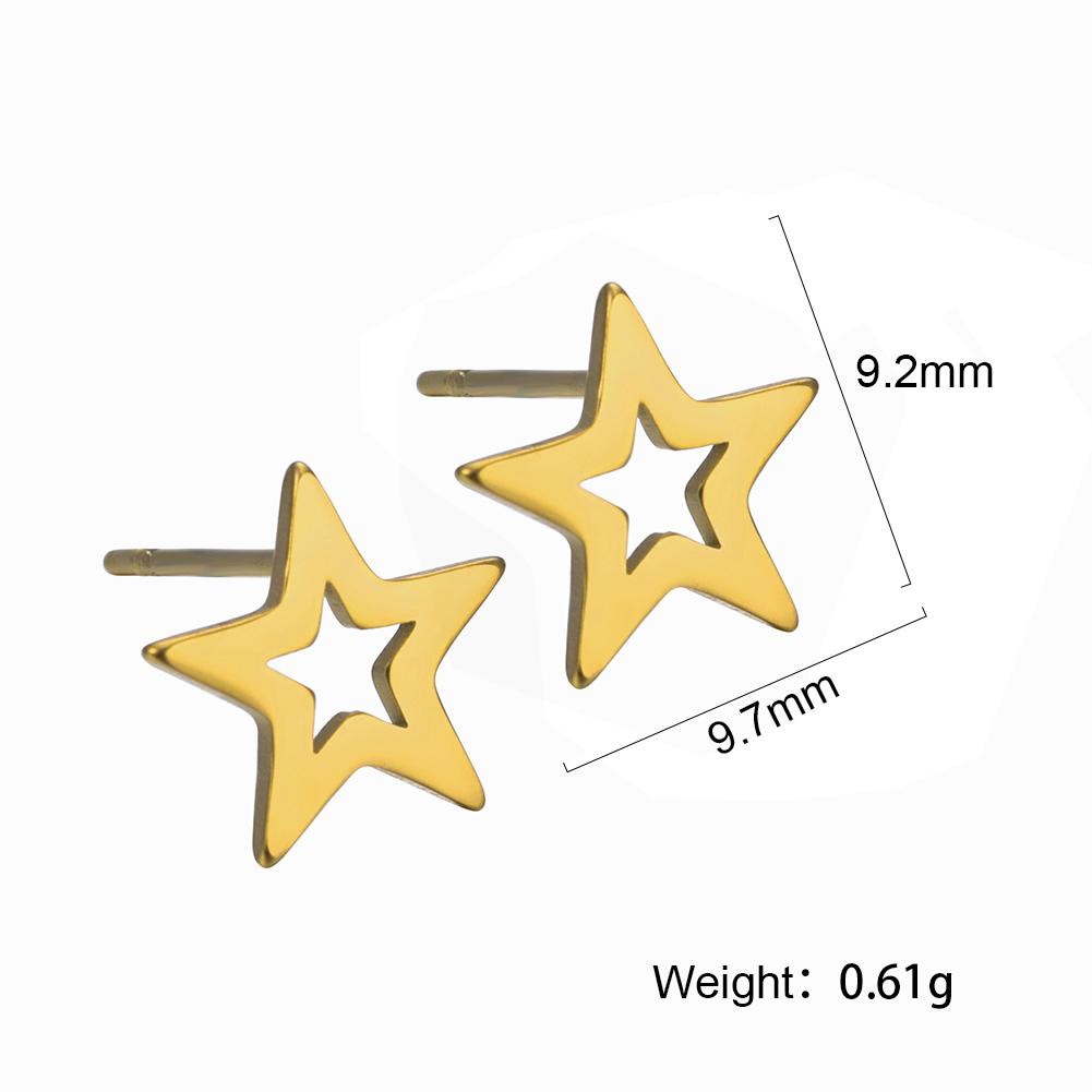 Geometric Stud Earrings Women Stainless Steel Round Square Oval Hexagon Star Triangle Rectangle Trend Jewelry Gifts