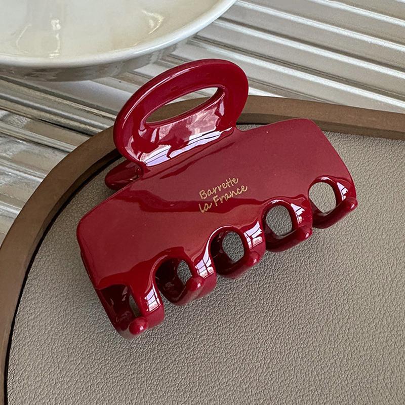 Korean Style Hair Claw Red Temperament Elegant Hair Clips Ponytail Holder Hairpins For Women Simple Hair Accessories