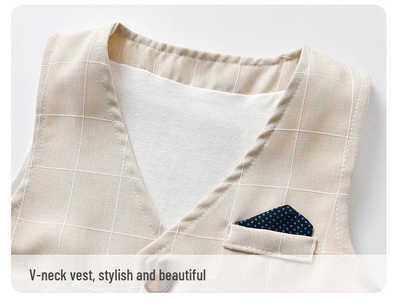 Kids' Spring/Autumn Vest & Suit Set - Baby Gentleman Formal Wear for Boys
