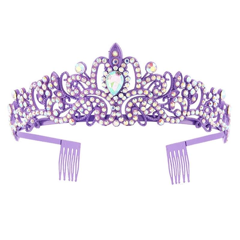 Fashionable 2pcs Rhinestones Tiaras Headband and Sash Hairpiece Hair Accesories for Women’s Birthday Party Accessories