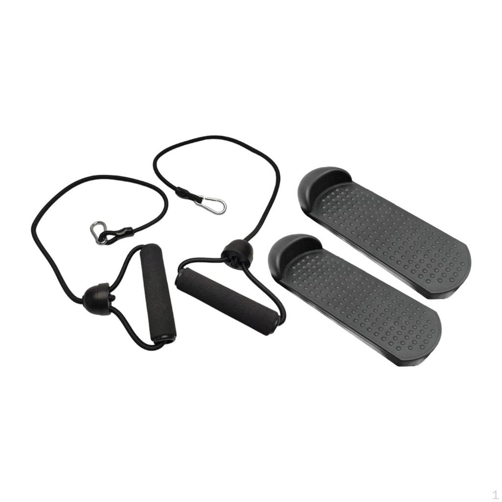 2 Pieces Stair Stepper Pedals Elliptical Machine Foot Accessories with Pull Ropes for Gym