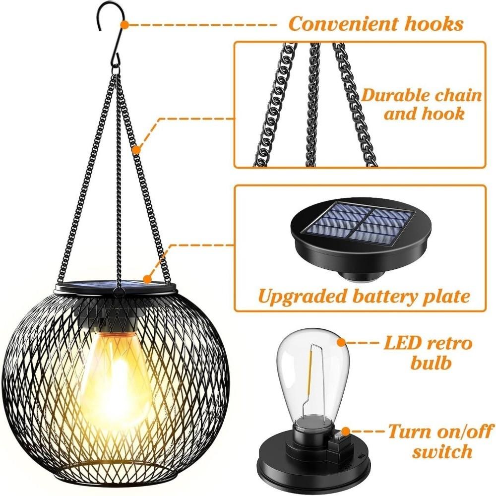 Outdoor Solar Lantern Iron Chain Garden Lamp New Solar Lights Garden Decoration