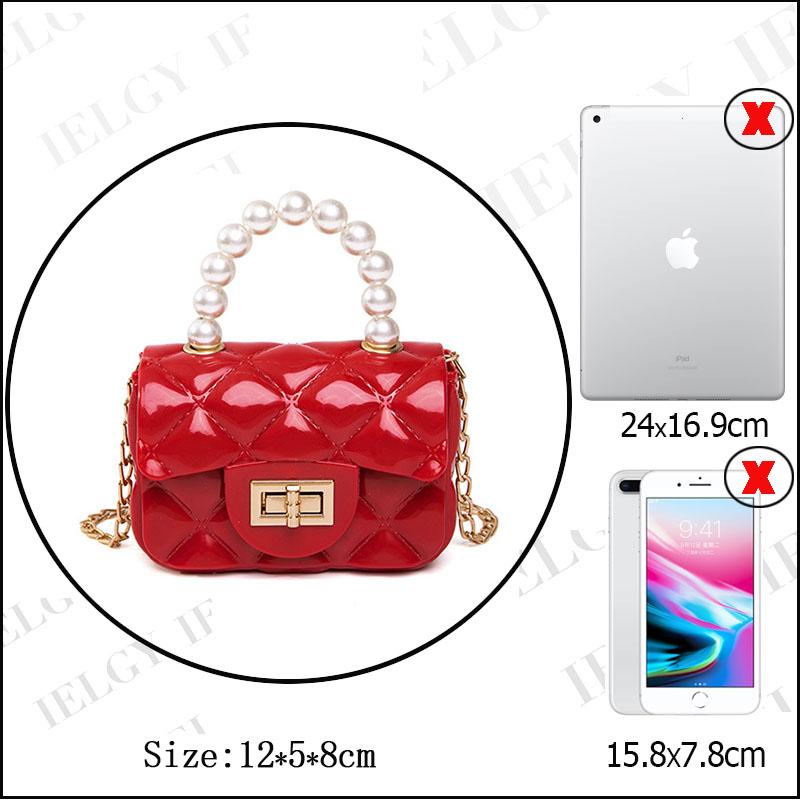 IELGY All-match Pearl Diagonal Women's Bag Portable Fashion Korean Version Casual One Shoulder White
