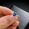 5 * 7 Coconut Round Ruby And Sapphire Ring, Light Luxury High-End Twist Colored Treasure Ring