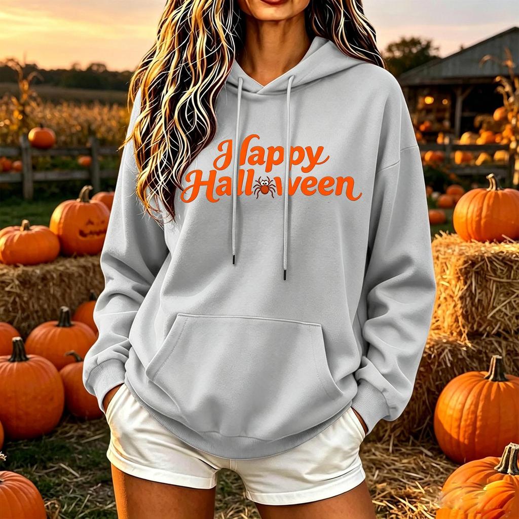 Women's Halloween Hoodie Color Loose Fit Casual Top