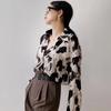 WTEMPO Women's Turn-down Collar Long Sleeve Retro Printed Chic Shirts Spring Autumn Loose Casual Versatile Buttons Bluoses