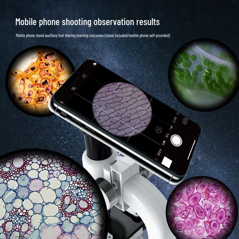 Mikroskop s vysokým rozlišením 1200x pro studenty - Pozorujte bakterie, Biologická sada pro domácí použití