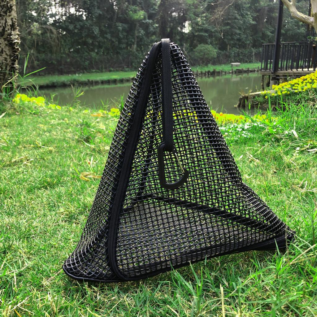 Outdoor Triangle Drying Net Camping Hanging Storage Rack Foldable PVC Organizer for Home Picnic BBQ S