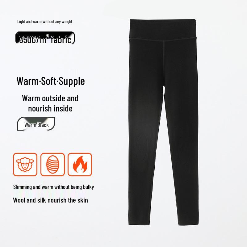 

Шерстяные шелковые термолеггинсы с высокой талией и наколенниками 2XL (140-160 lbs)