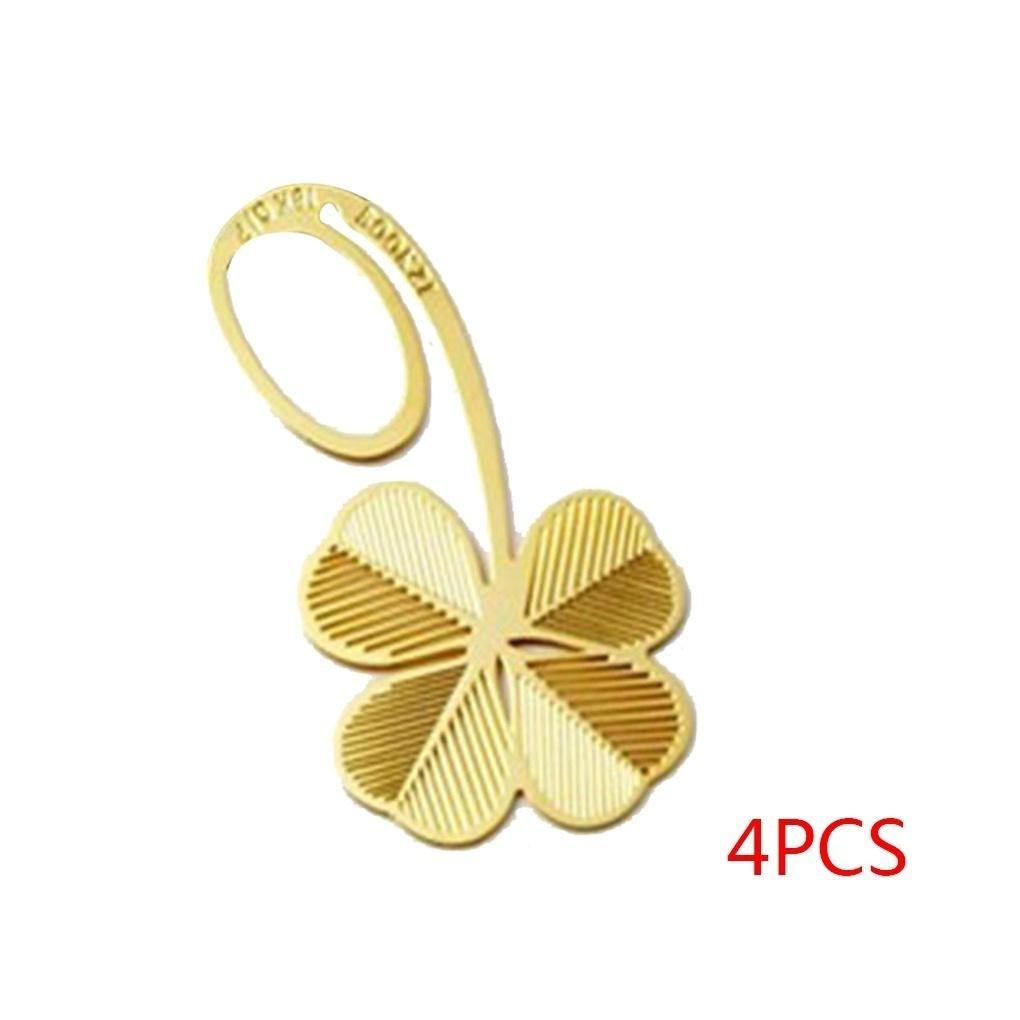 Plant 4Pcs Classical Four Leaf Wedding Graduation Gift Metal Bookmark