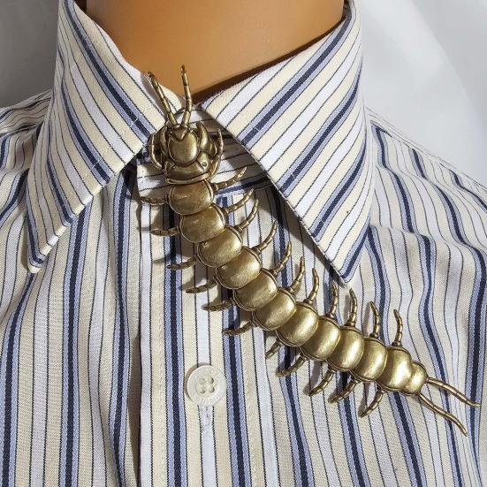 Button Clip Chilopod Design Button Cover Clip-On Animal Neck Brooch Resin Lightweight Shirt Decor Gothic Punk Style Outfit Accessory