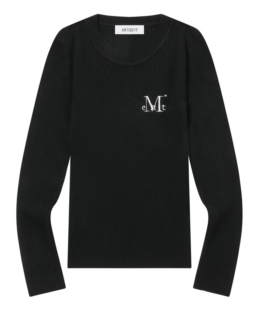 Mucent Arimo Round Neck Crop Ribbed Knit (3 Colors)