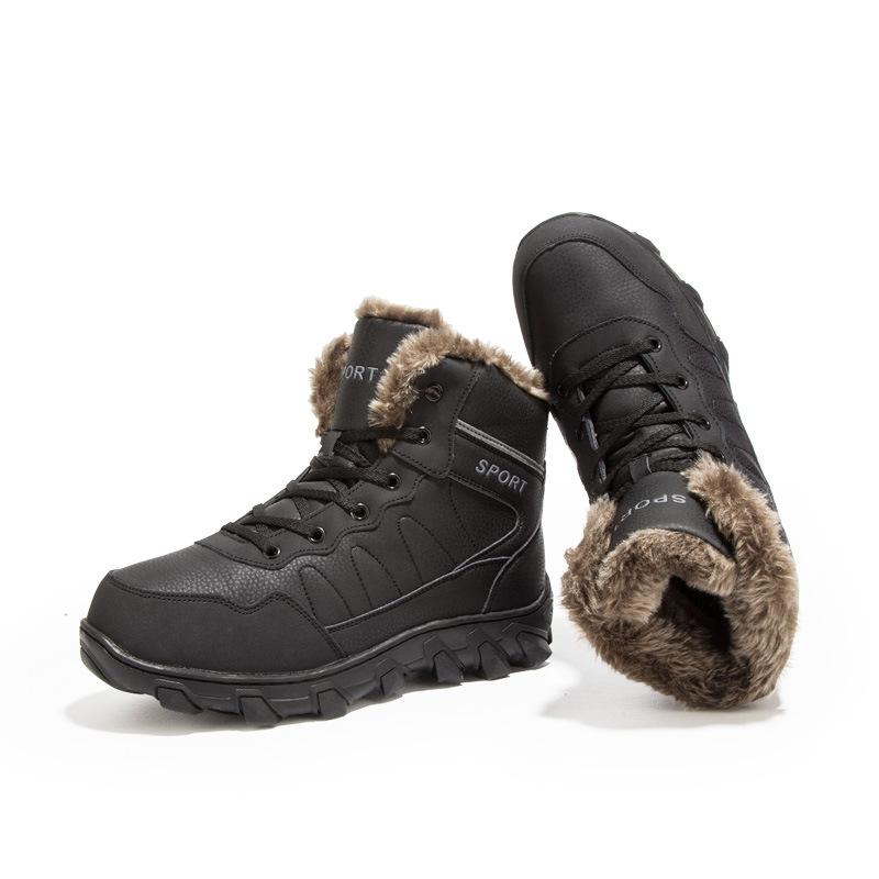 Cold-resistant sub-zero Russian travel equipment Snow boots Winter non-slip and anti-thickened thermal shoes Cotton boots Black