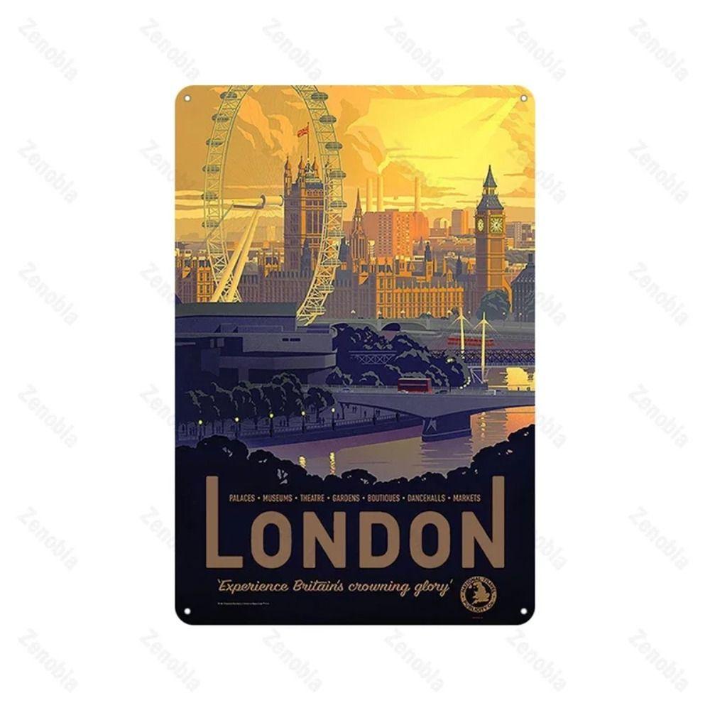 Retro Metal Sign Toronto Skyline Art, Wall Decor Vintage Tin Poster 20x30 cm