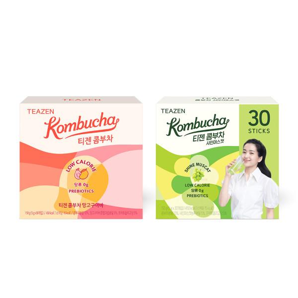 Teazen Kombucha Mango Guava + Shine Muscat (60 Sticks), Korea Kombucha