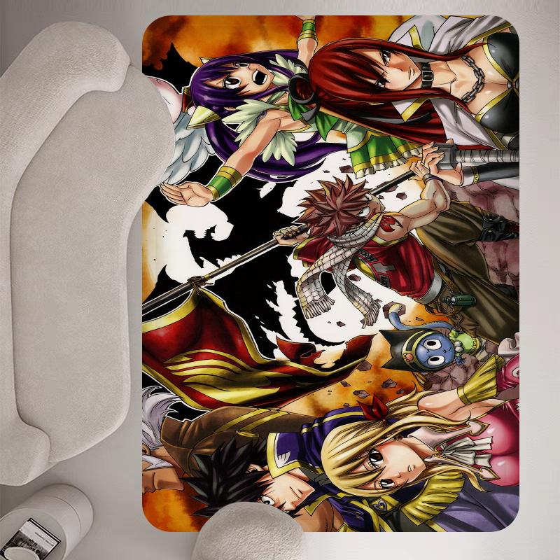 Fairy Tail Room Mats Anti-slip Absorb Water Long Strip Cushion Bedroon Mat Household Carpets