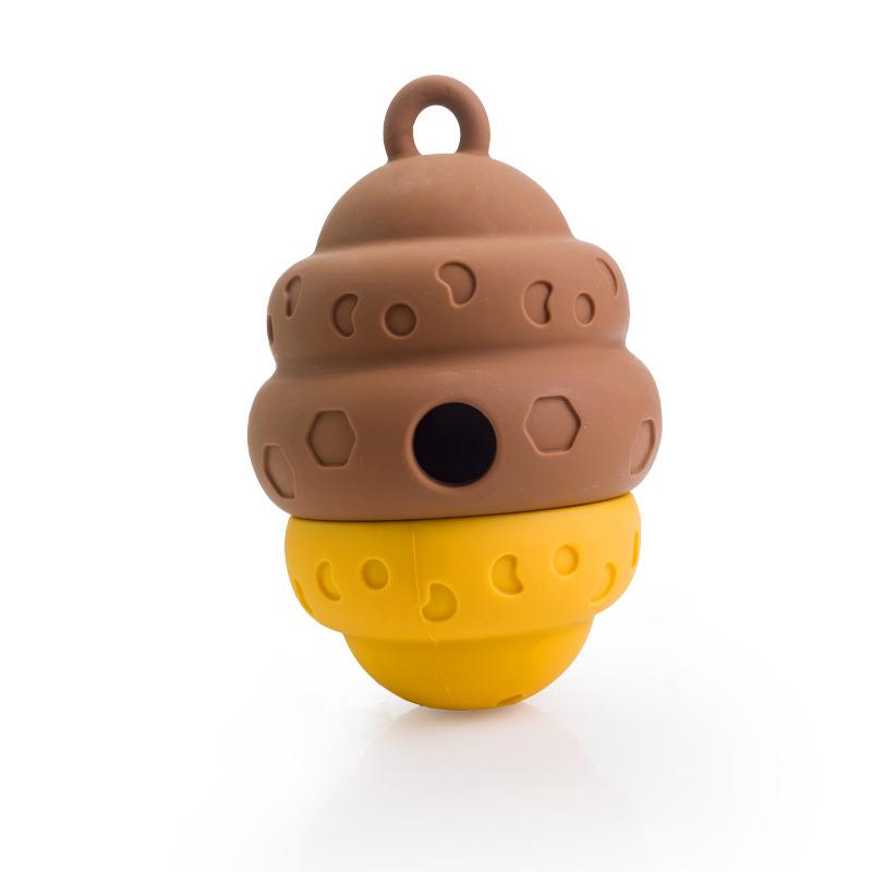 Silicone Pet Slow Food Dispenser, Rocket Pet Chewing and Grinding Teeth, Educational Interactive Pet Toy, Berry Silicone Leaky Food Dispenser