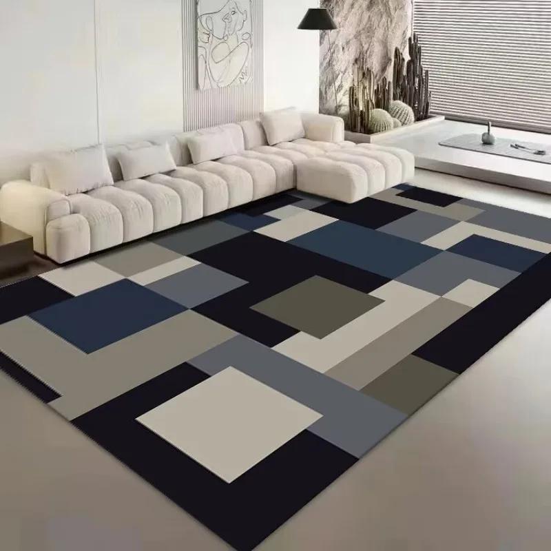 Modern Stripe Pattern Decorative Rug for Living Room Big Size Home Bedroom Decor Carpet Easy Cleaning Lounge Sofa Side Floor Mat