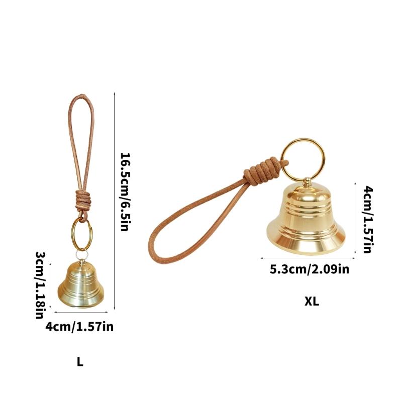 Antique Entry Door Bells Accent with Metal Tone Finish and Hanging Faux Leather Rope for Porch Decors, Hallway Styling and Shops