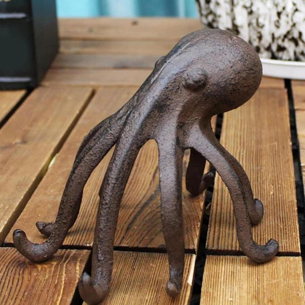 Retro Tier Handyhalter Kreative Dekorative Oktopus Statue für Bücherregal Wohnzimmer Büro Schreibtisch Dekoration Souvenir Geschenk
