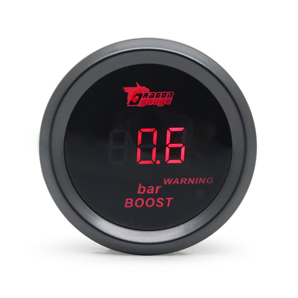 52mm Boost Gauge/Water Temp/Oil Temp/Oil Press/Voltage/Tachometer Gauge Digital Red led Black Case