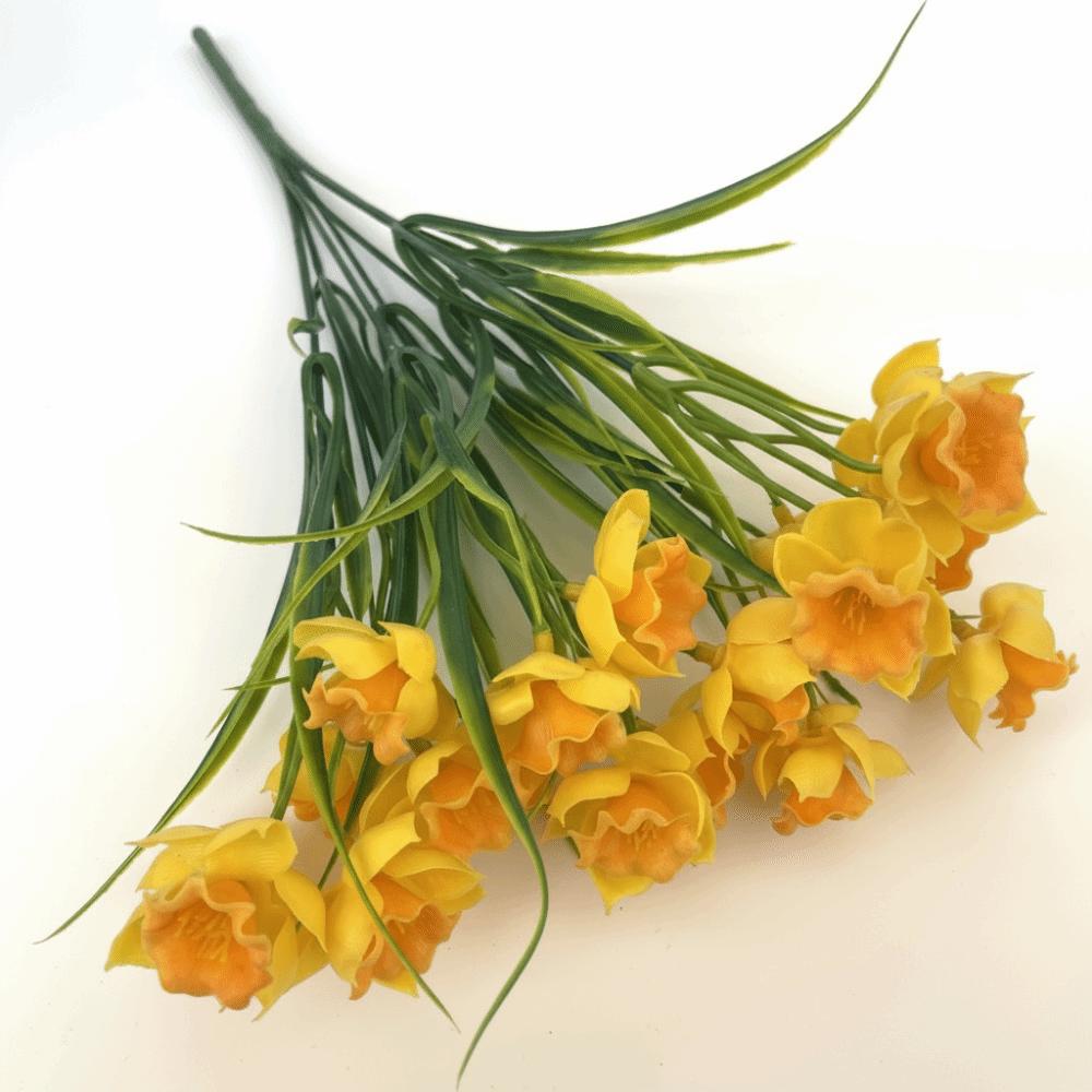 

DIY Floral Artificial Daffodils Realistic Fall Decor Daffodils Artificial Flowers Soft Simulated Flowers Valentine s Day Gift жовтий