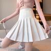Women High Waist Wool Pleated Mini Skirt 2026 Fall Slim A-line JK School Style Anti-chafing Safety Liner Two Length Options
