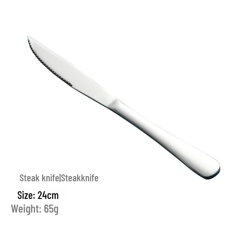 Stainless Steel Cutlery Set: Two-Piece Steak Knife & Fork, Three-Piece Knife, Fork & Spoon