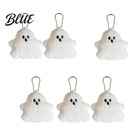 Stuffed Ghost Charm 1/2/3Pcs Halloween Plush Keychain Pendant White with Bead Chain Chain Backpacks and Purses Decorative Accessories Bag Decoration