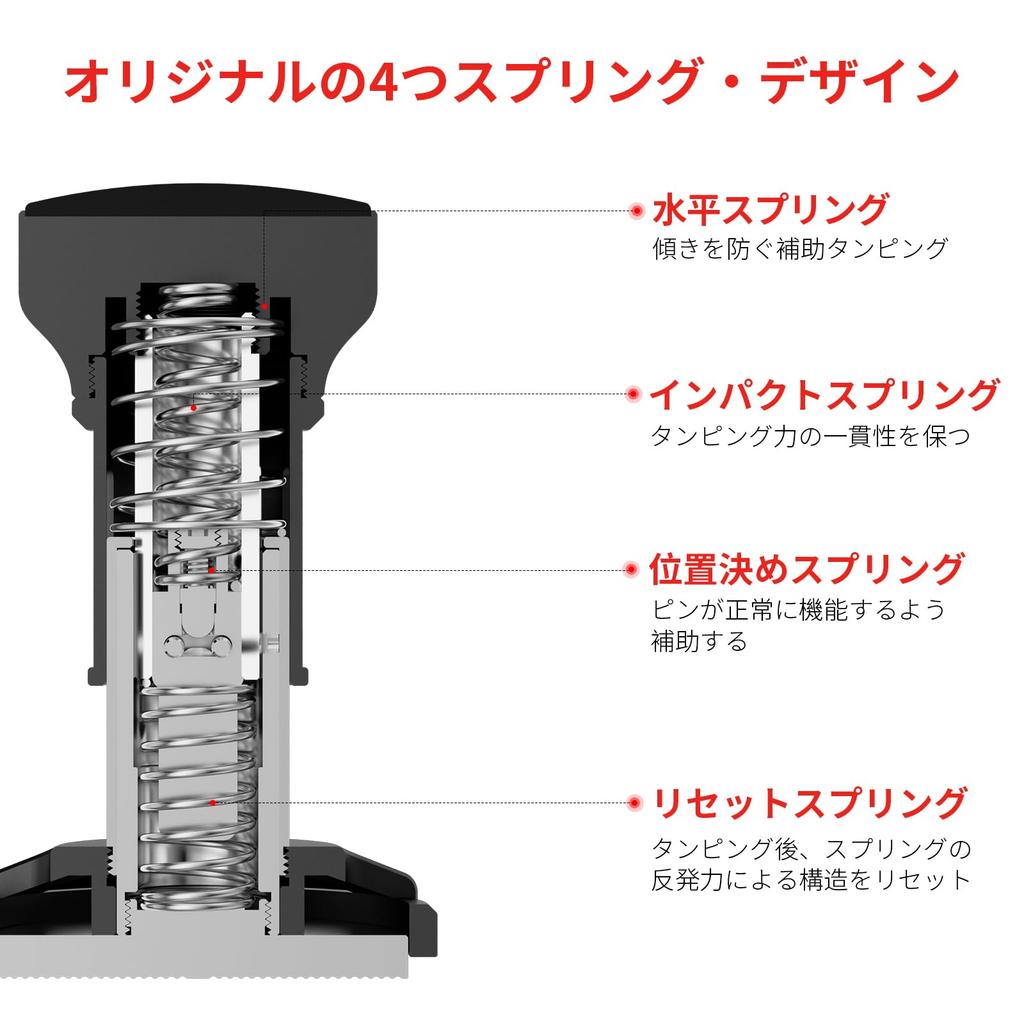 MHW-3BOMBER Coffee Constant Pressure Tamper, 5354mm Espresso Tamper, Compatible with 54mm Portafilters, Audible Feedback, Tilt Prevention, Ideal for