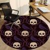 1pc Skulls Ravens Office Round Area Rug, Indoor Mat Suitable For Office, Under Office Chairs Bedroom Living Room Home Decor, Room Deco169