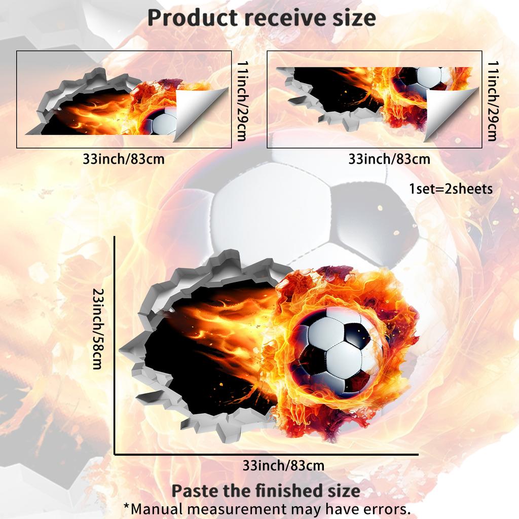 Creative Football Sports Theme Wall Sticker for Kids Bedroom Living Room Gym Wall Decor