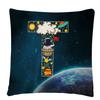 Astronaut Letter Cartoon Pattern  Cushion Cover Pillowcase Home Sofa Car Decorative
