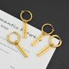 Double Stick Earrings, Ear Clips, Men's and Women's Same High-quality Stainless Steel Intracranial Plating 18K Gold Non-fading Design Earrings