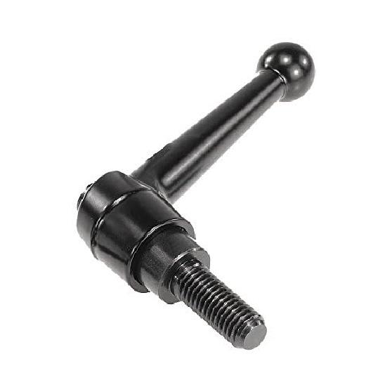 Kipp 06430-3A41X50 Zinc/Steel Adjustable Handle with 3/8-16" External Thread, Classic Ball Style, Inch, Black Satin Powder-Coated Finish, Steel